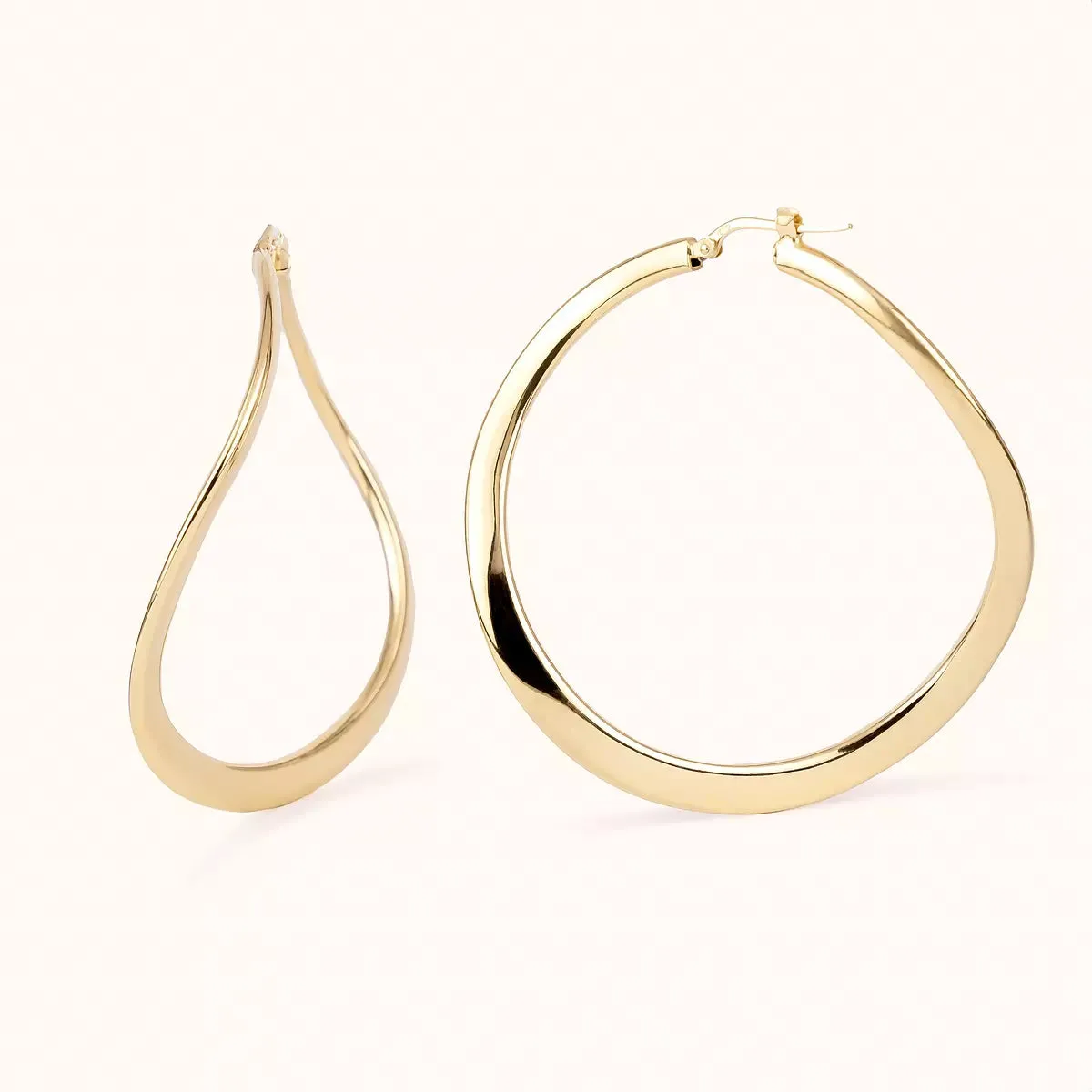 ALFYO Orecchini a Cerchio Parigi in Argento Dorato