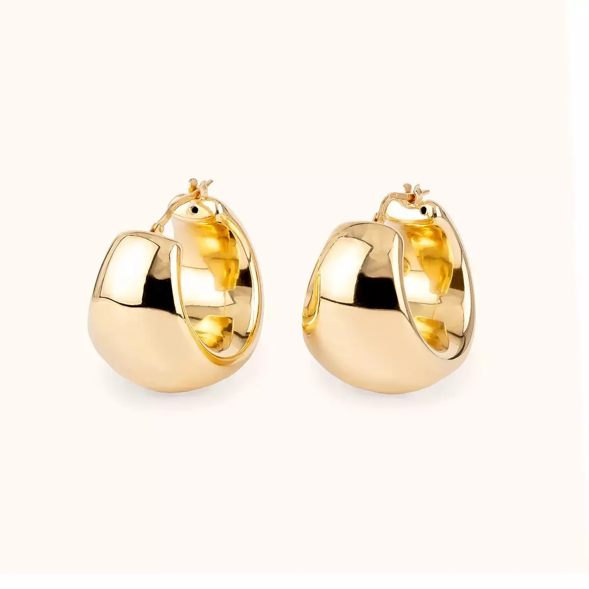 ALFYO Orecchini a Cerchio Portofino in Argento Dorato