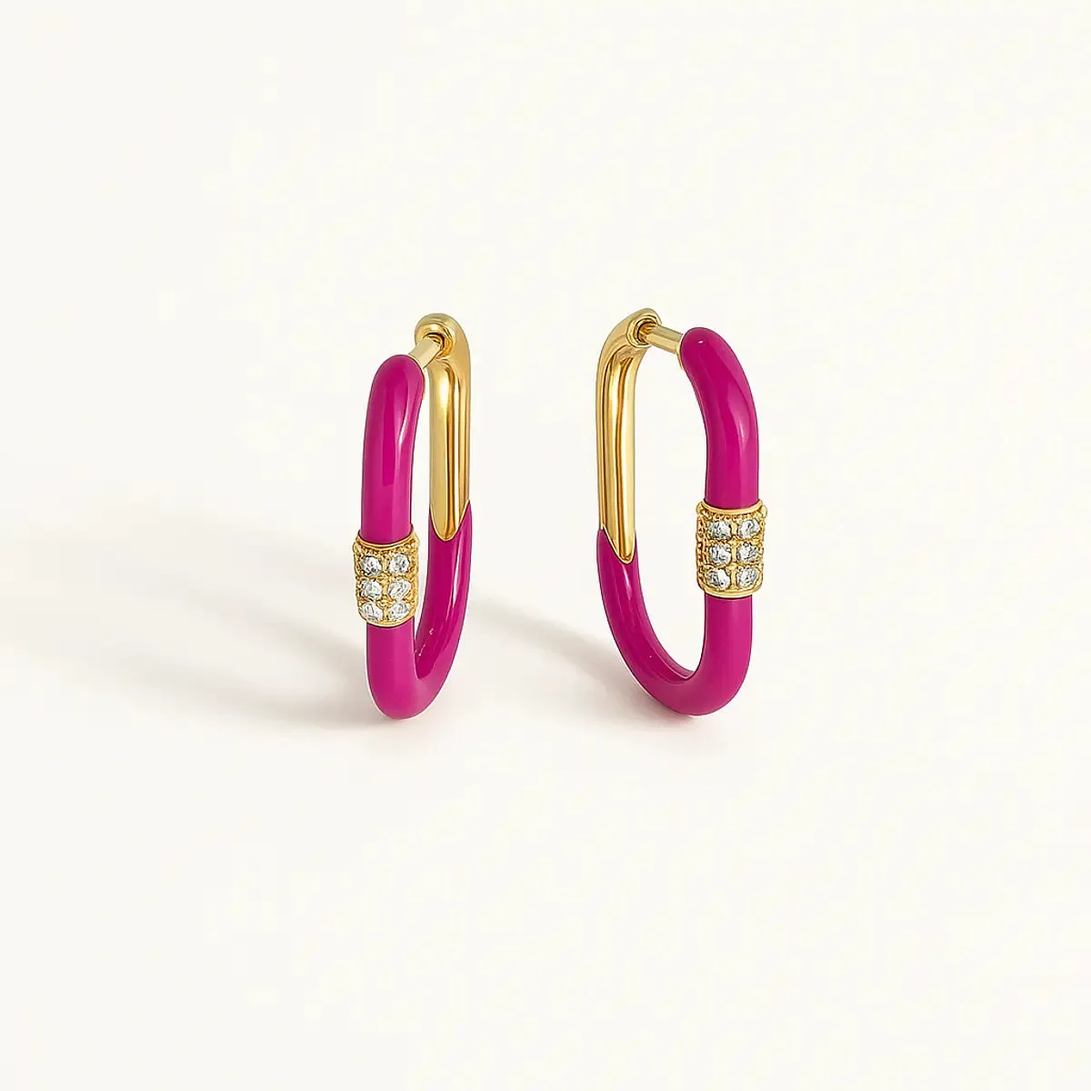 ALFYO Orecchini Lock Fucsia GBELPGFU