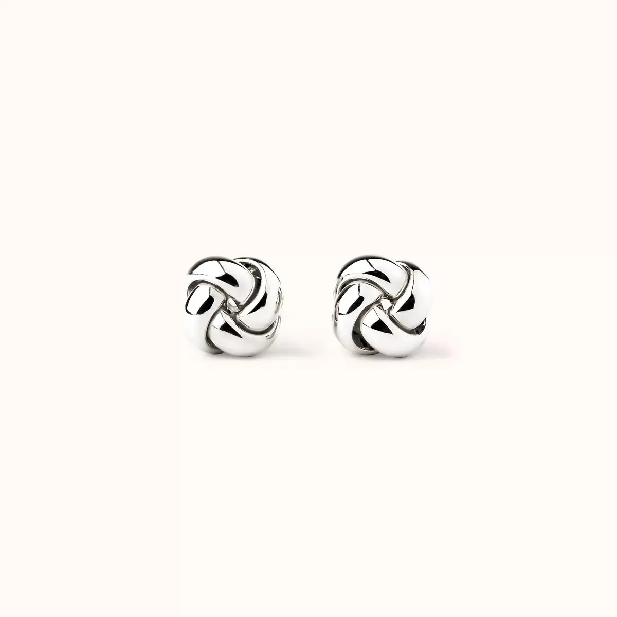 ALFYO Orecchini Nodo in Oro Bianco