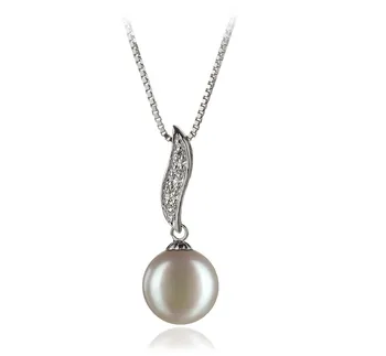 9-10mm di Perle Acqua Dolce Pendente en Alicia Bianco