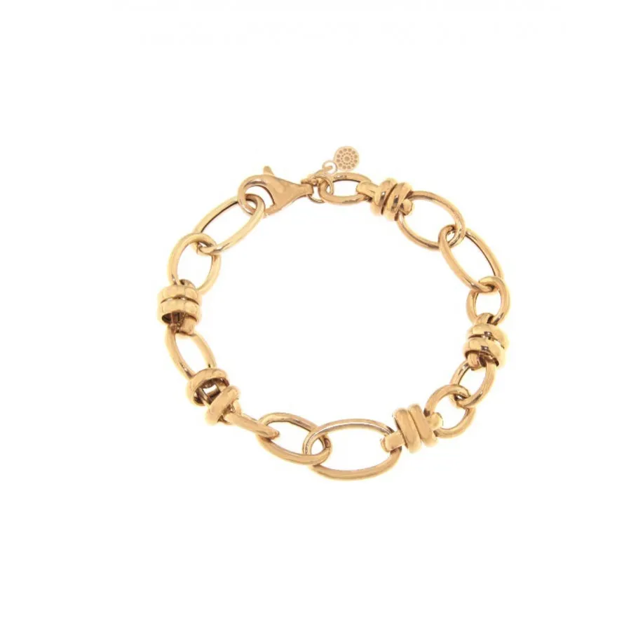 Alisei Bracciale maglie ovali e rolò Argento dorato
