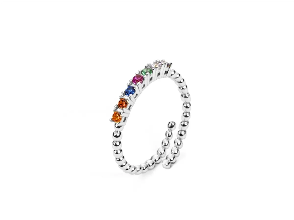 Anello donna in argento con zirconi colorati gioielli 4US Cesare Paciotti 4UAN5412W