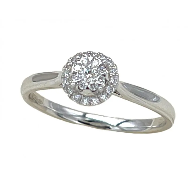 anello a pavè donna Giorgio Visconti abx16178 in oro 750 bianco con diamanti brillante,