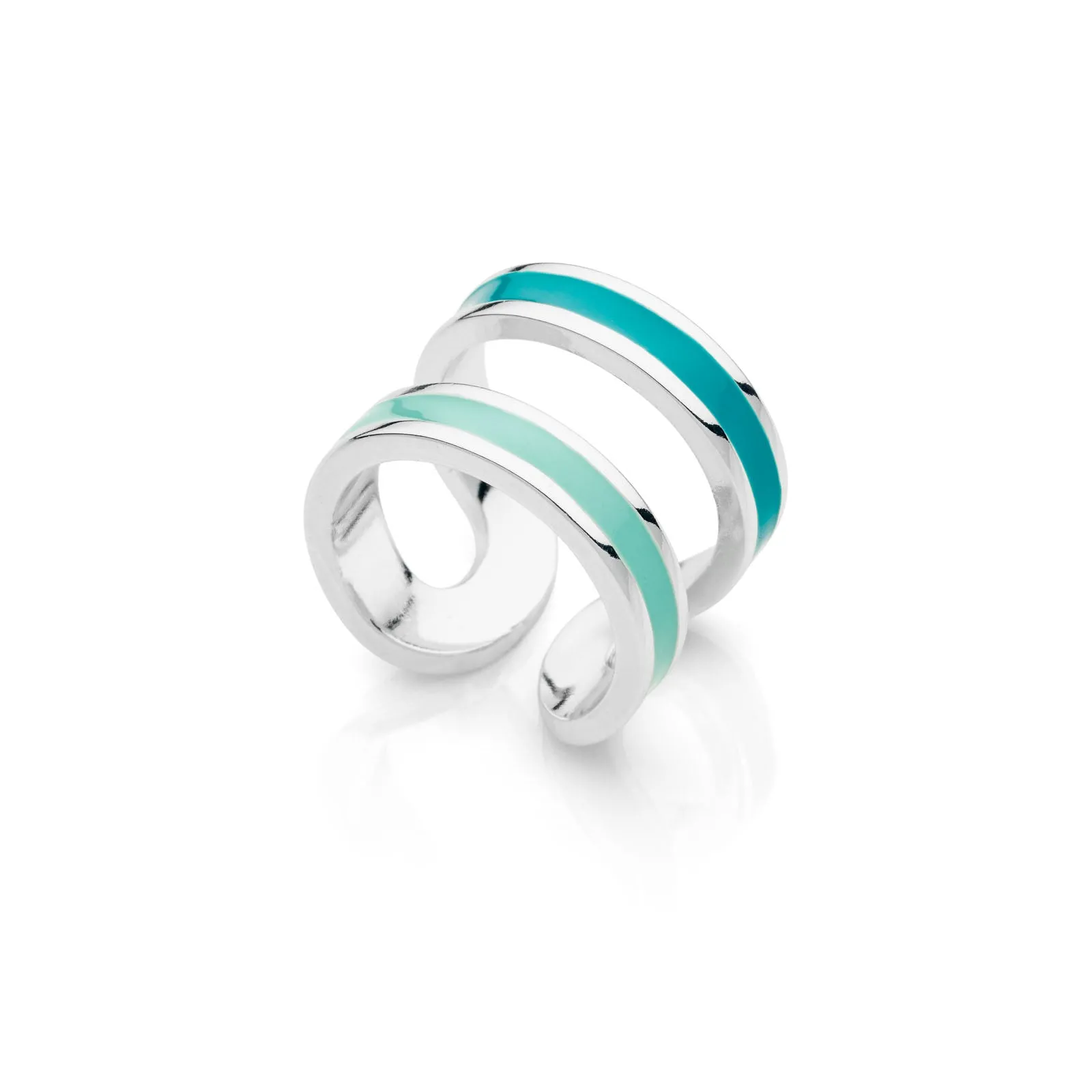 Anello argentato da donna Unoaerre con smalto azzurro - 2078