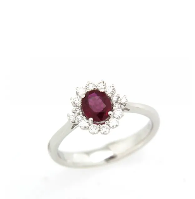 ANELLO CENTRO COLORE RECARLO DIAMANTI E RUBINO R79CC051/RB080