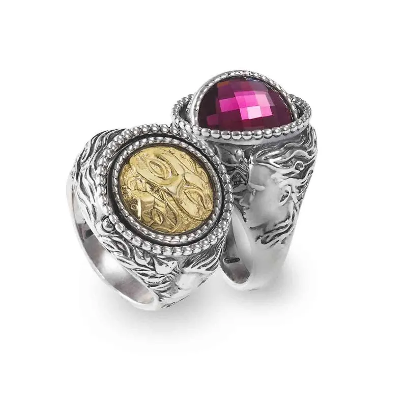 anello chevalièr donna Gerardo Sacco mese febbraio Reverse 27687 argento 925 con cristallo