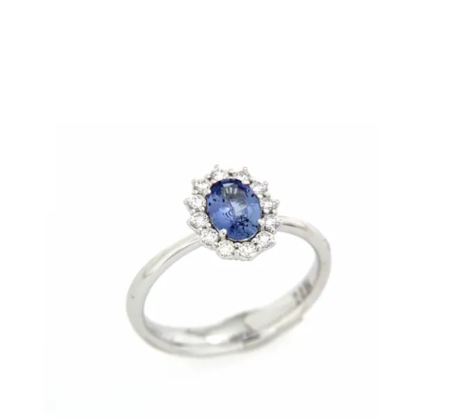 ANELLO COLORE RECARLO ORO DIAMANTI E ZAFFIRO R79CC001/ZB045