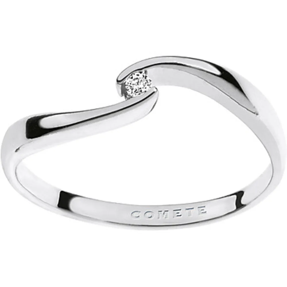 ANB 1669 - Anello solitario in oro bianco 18 Kt. con diamante.