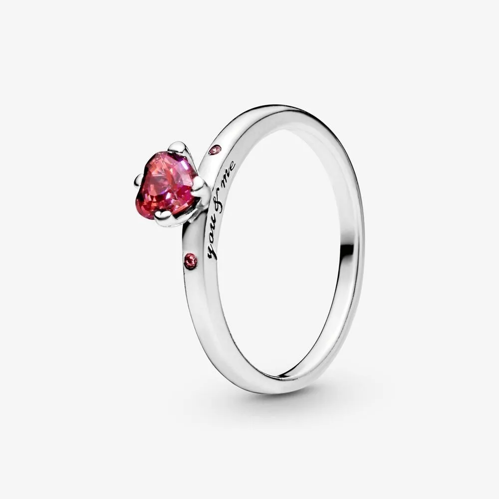 Anello con cuore rosso scintillante -196574CZRMX