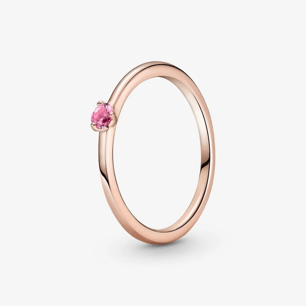 Anello con solitario rosa