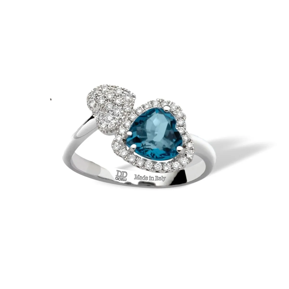 Anello da donna con topazio blu london