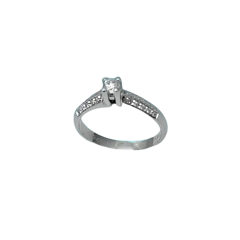 Anello di Fidanzamento Incanto in Oro Bianco e Diamanti