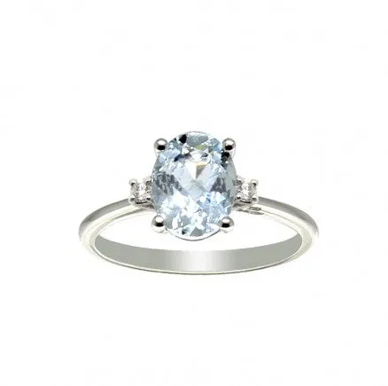 Anello Davite & Delucchi con Acquamarina e Diamanti
