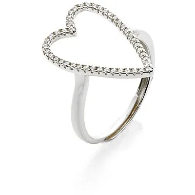 Anello donna in argento con cuore e zirconi bianchi gioielli 4US Cesare Paciotti 4uan5777w