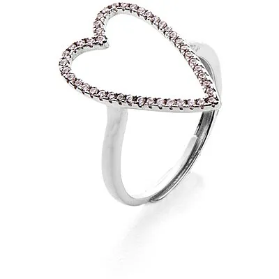 Anello donna regolabile gioielli 4US Cesare Paciotti 4uan5783w in argento con zirconi rosa
