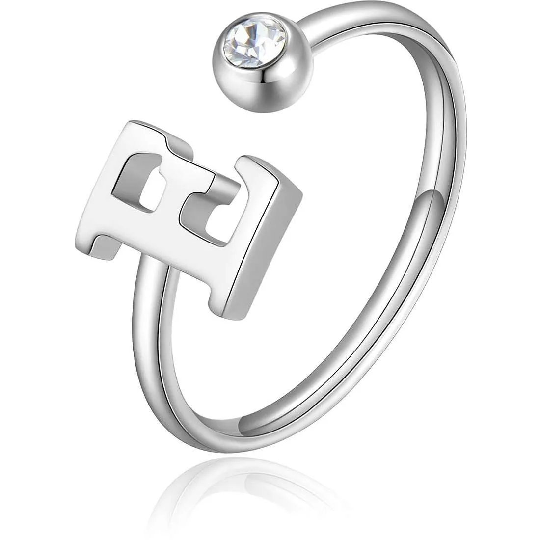 anello donna gioielli Sagapò Click lettera E sck176