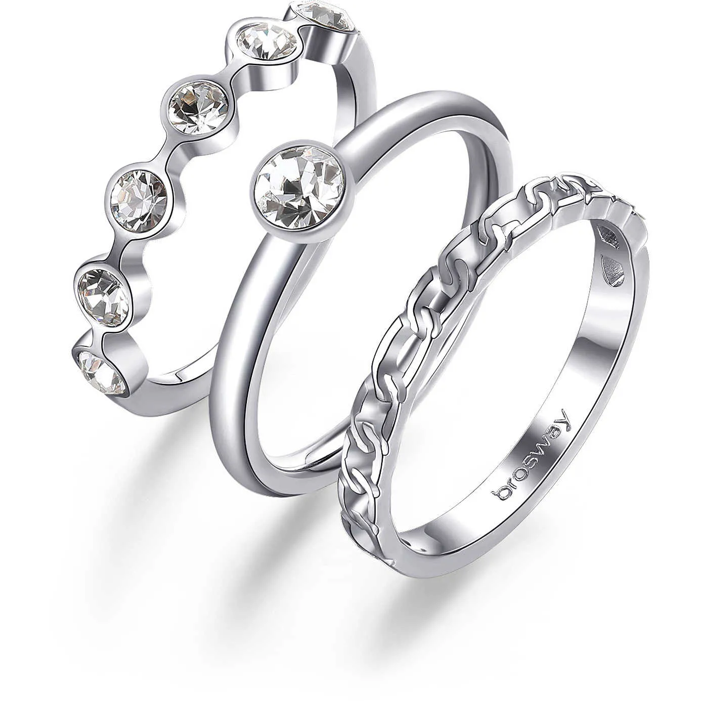 ANELLO BROSWAY SYMPHONIA TRIS DI ANELLI IN ACCIAIO - BYM91S