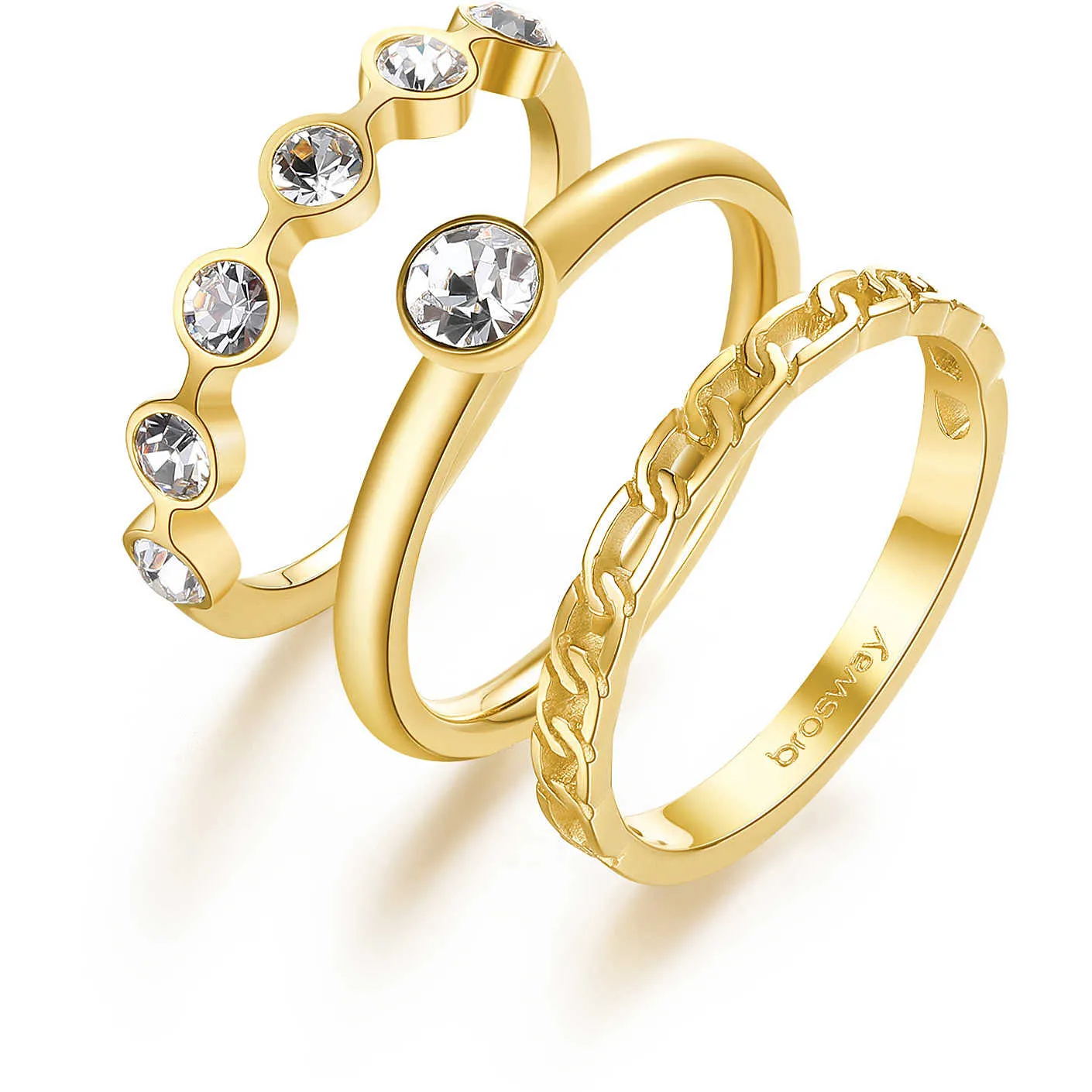 ANELLO BROSWAY SYMPHONIA TRIS DI ANELLI PVD ORO - BYM92S