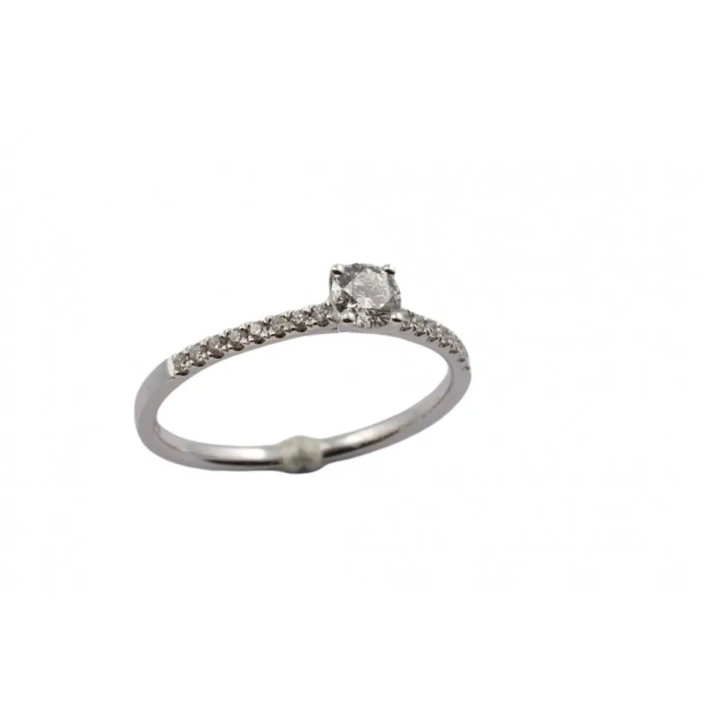 anello donna Giorgio Visconti diamante solitario oro bianco 750 modello abx16102