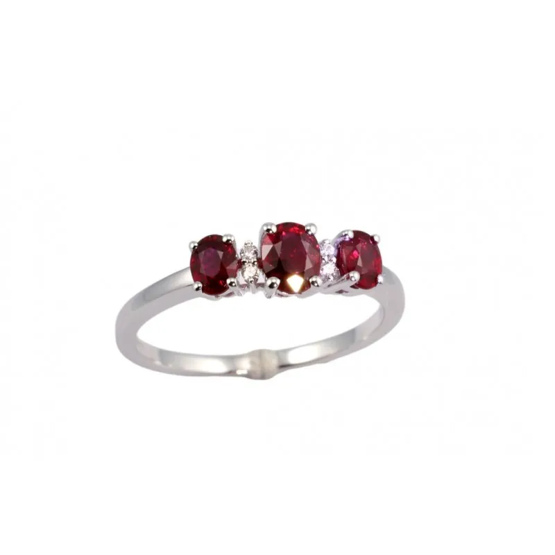 anello donna Giorgio Visconti rubini e diamanti oro bianco 750 modello abx16566r