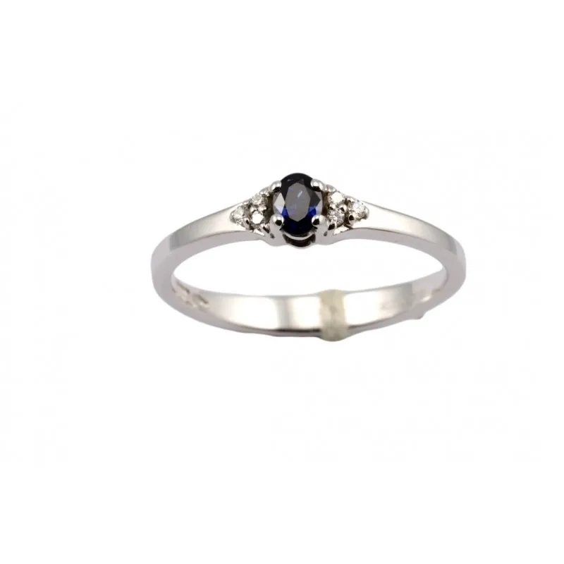 anello donna Giorgio Visconti zaffiro e diamanti oro bianco 750 modello ab15725z