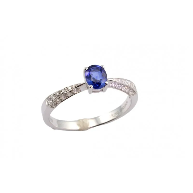 anello donna Giorgio Visconti zaffiro e diamanti oro bianco 750 modello abx14673z