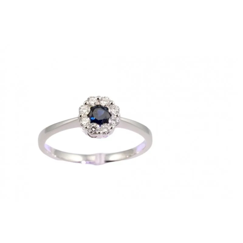 anello donna Giorgio Visconti zaffiro e diamanti oro bianco 750 modello abx15038z