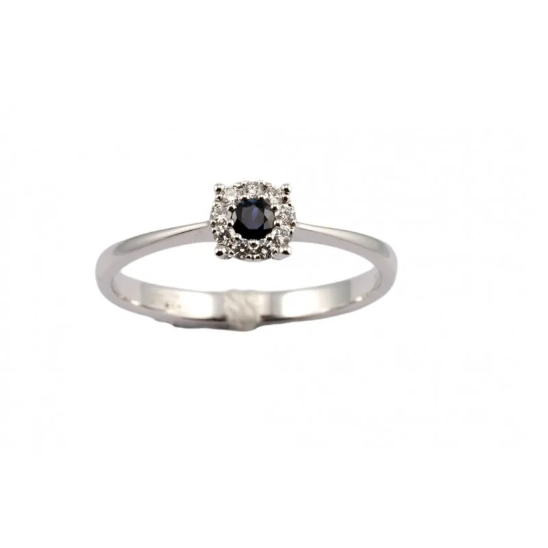 anello donna Giorgio Visconti zaffiro e diamanti oro bianco 750 modello abx15239z