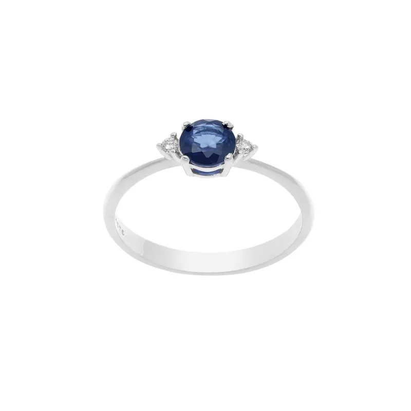 anello fantasia donna Comete Fantasia di Colore anb2483 in oro 750 bianco con zaffiro e diamanti