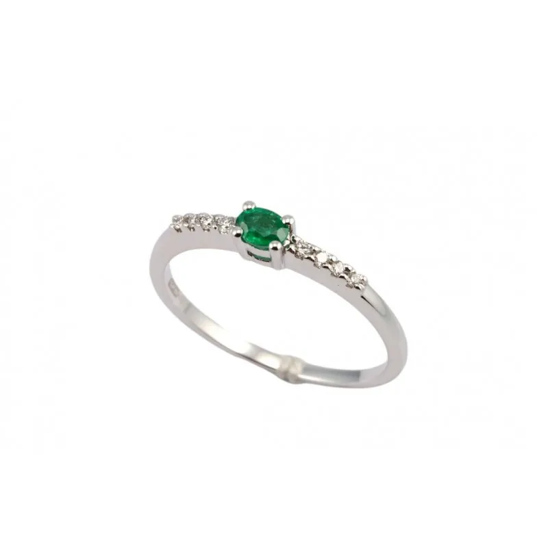 anello fantasia donna Giorgio Visconti ab15723s in oro 750 bianco con smeraldo e diamanti