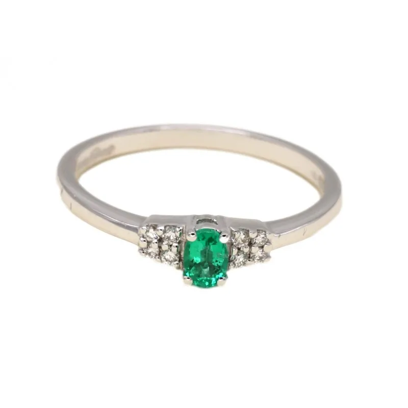 anello fantasia donna Giorgio Visconti ab15724s in oro 750 bianco con smeraldi e diamanti