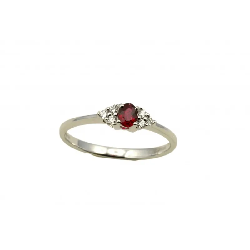 anello fantasia donna Giorgio Visconti abx15789r in oro 750 bianco con rubino e diamanti