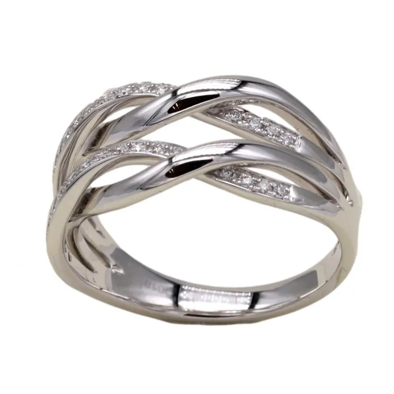 anello fantasia donna Giorgio Visconti abx16855 in oro 750 bianco con diamanti