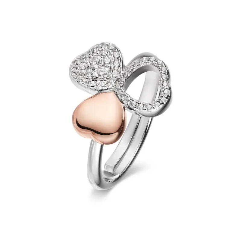 anello fantasia donna Roberto Giannotti trilogia quadrifoglio gia459-13-15 argento 925 con zirconi
