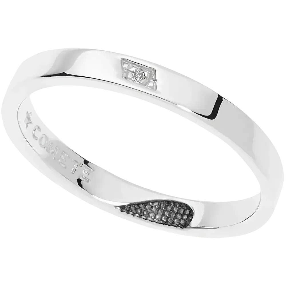 Anello Fedeli Argento e Zircone Bianco Comete Gioielli