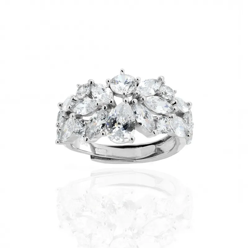 Anello in Argento 925 a Fascia Multicut