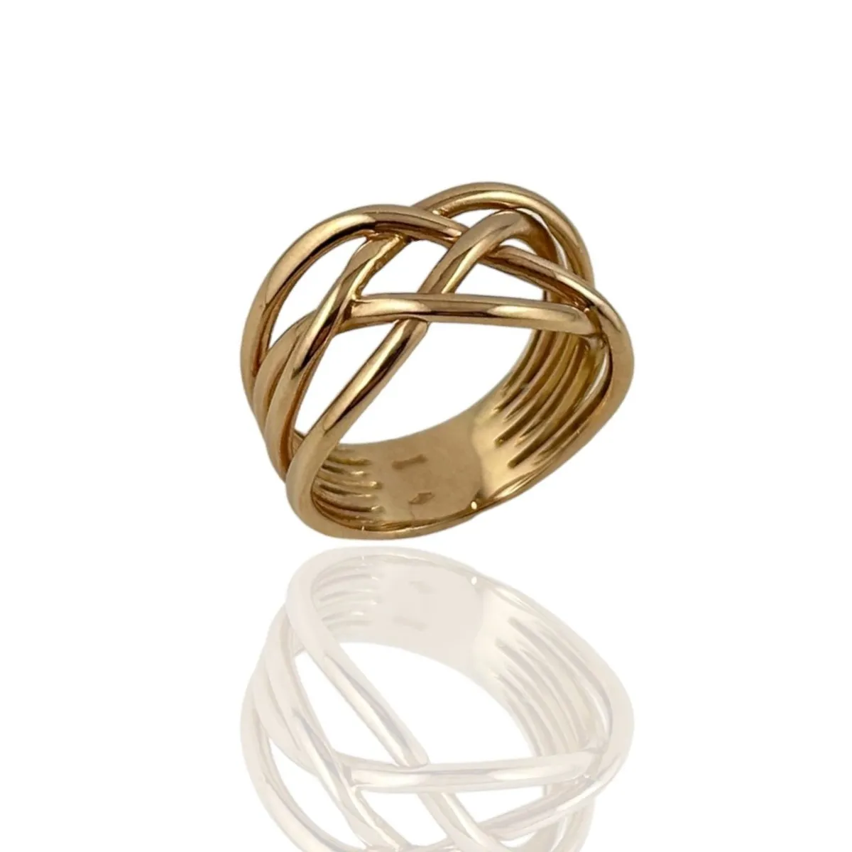 Anello intreccio in oro rosa