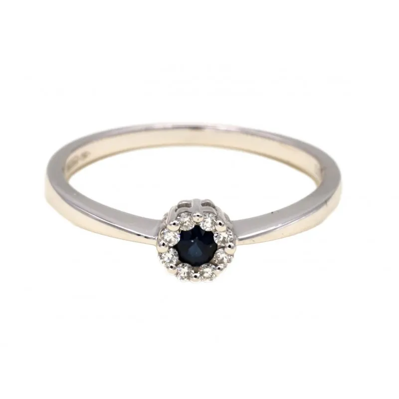 anello margherita donna Giorgio Visconti abx15041z in oro 750 bianco con zaffiri e diamanti