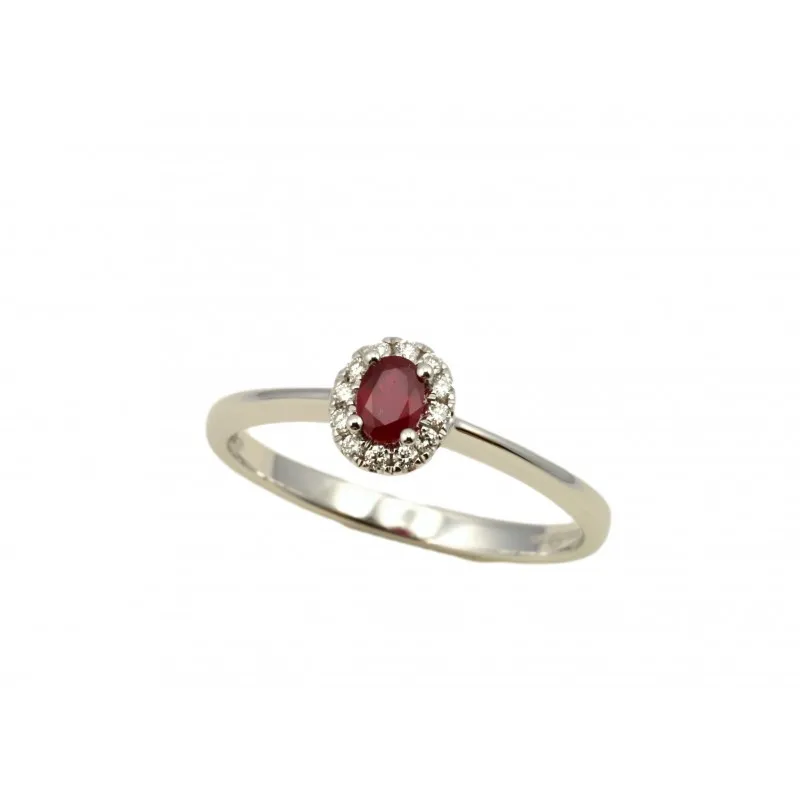 anello margherita donna Giorgio Visconti abx15812r in oro 750 bianco con rubino e diamanti