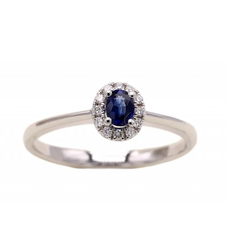 anello margherita donna Giorgio Visconti abx15812z in oro 750 bianco con zaffiri e diamanti