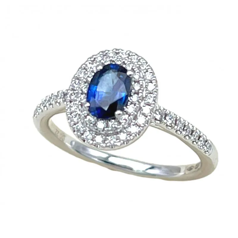 anello margherita donna Giorgio Visconti abx17237z in oro 750 bianco con zaffiro e diamanti