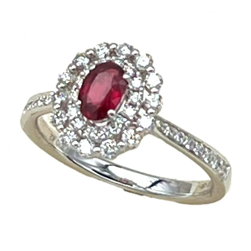 anello margherita donna Giorgio Visconti abx17238r in oro 750 bianco con rubino e diamanti