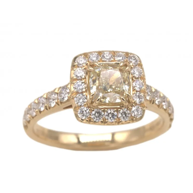 anello margherita donna Giorgio Visconti ag17471h in oro 750 bianco con diamante taglio Radiante fancy e diamanti