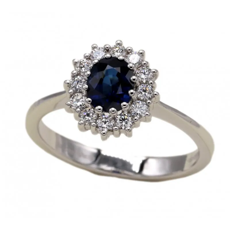 anello margherita donna Giorgio Visconti margherita ab13093az in oro 750 bianco con zaffiro e diamanti