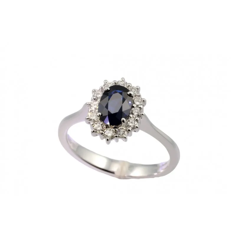 anello margherita donna Giorgio Visconti margherita ab16672bz in oro 750 bianco con zaffiro e diamanti