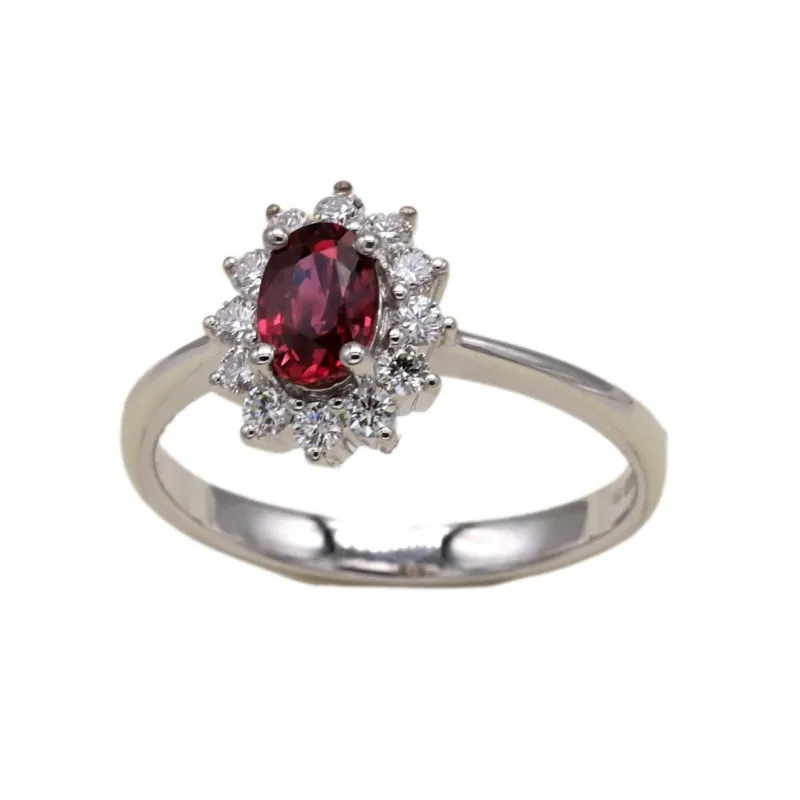 anello margherita donna Giorgio Visconti margherita abx15370r in oro 750 bianco con Rubino e diamanti