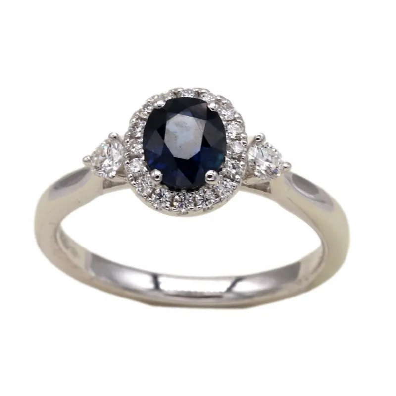 anello margherita donna Giorgio Visconti margherita abx16089z in oro 750 bianco con zaffiro e diamanti