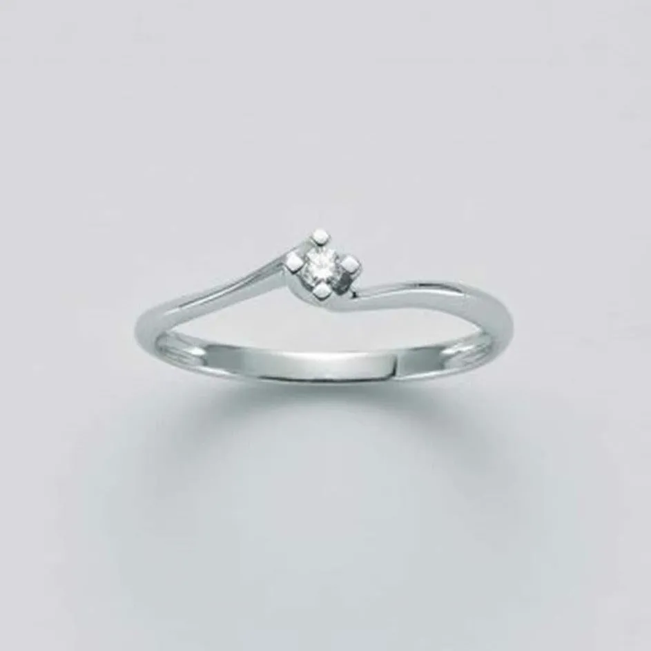 Solitario oro e diamante naturale da 0,05 ct.