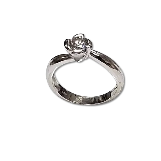 Anello Oro Bianco e Diamante Solitario ct 0,55